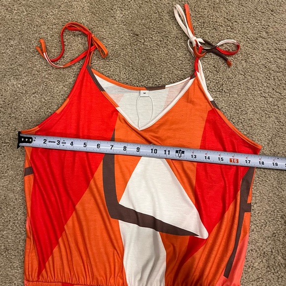 Red/Orange/Brown/Cream Dress size M - Picture 5 of 8